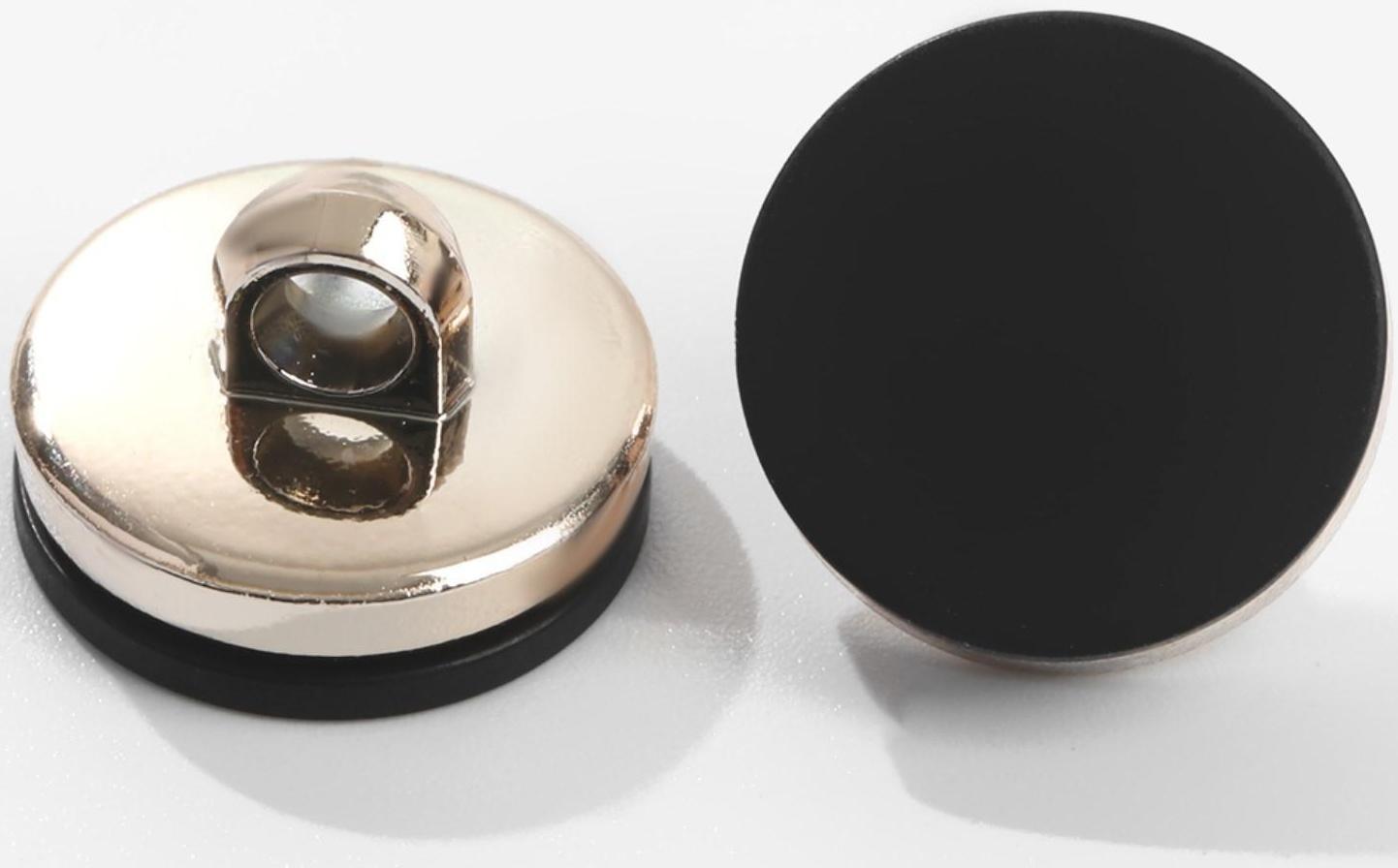 Набор пластиковых пуговиц на ножке, d = 15 мм, 10 шт, матовые, цвет чёрный