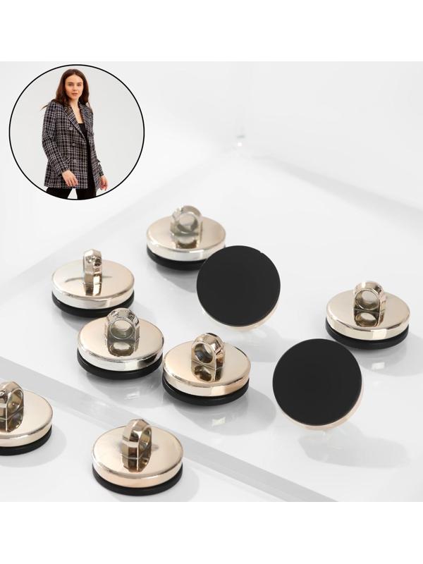 Набор пластиковых пуговиц на ножке, d = 15 мм, 10 шт, матовые, цвет чёрный