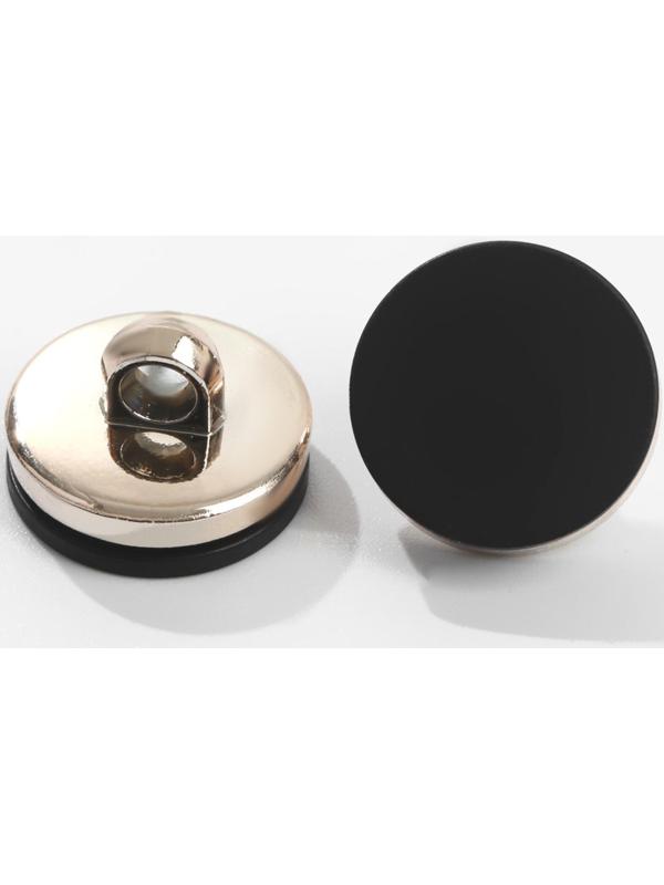 Набор пластиковых пуговиц на ножке, d = 15 мм, 10 шт, матовые, цвет чёрный