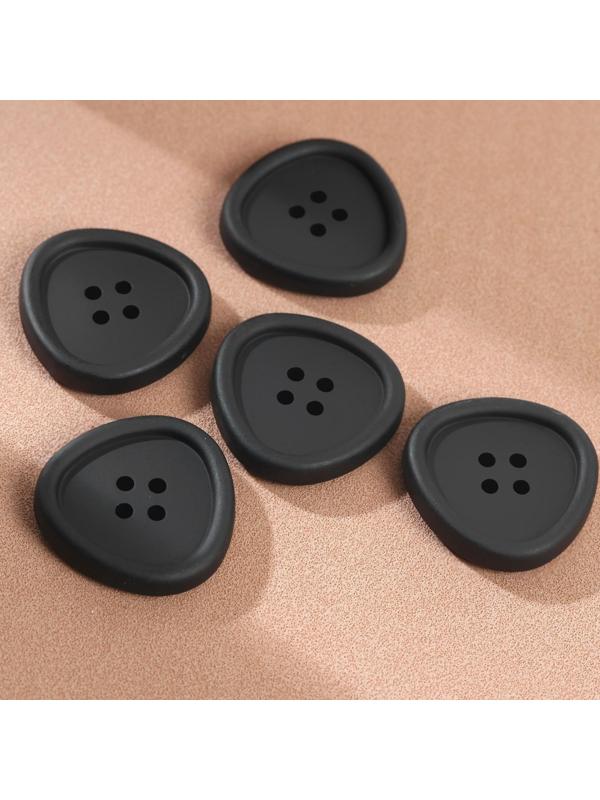 Набор пластиковых пуговиц, 4 прокола, d = 25 мм, 5 шт, цвет чёрный