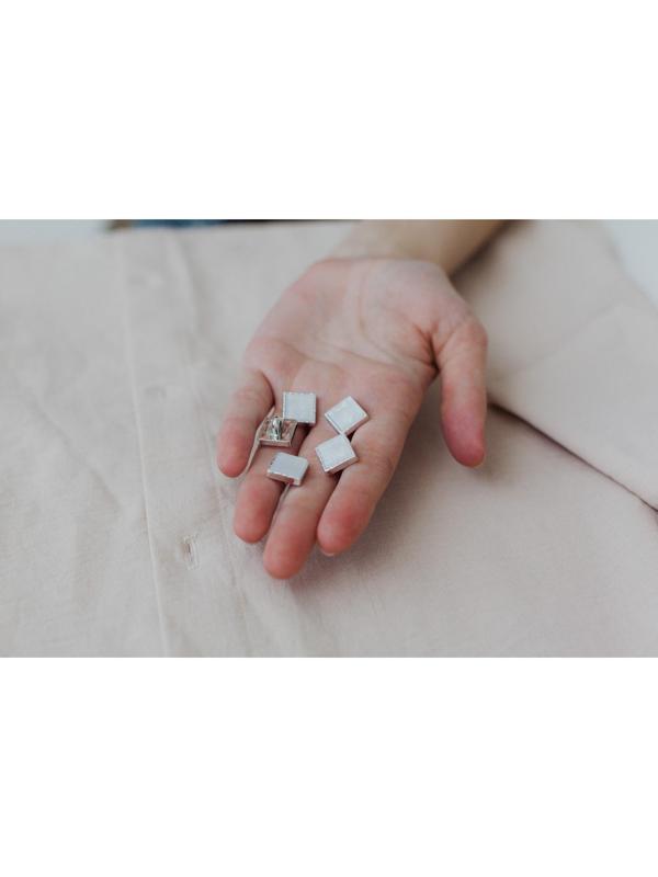 Набор пластиковых пуговиц на ножке, 13 × 13 мм, 10 шт, цвет серебряный