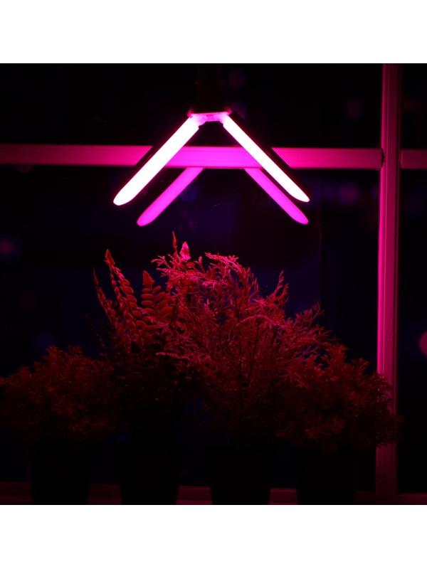 Фитолампа светодиодная, E27, 16 Вт, 220 В, складная