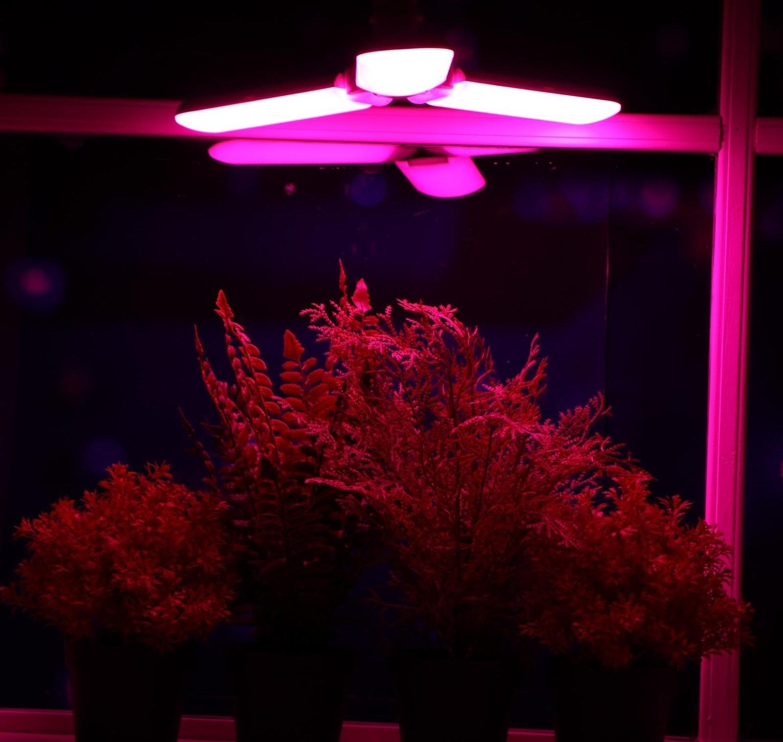 Фитолампа светодиодная, E27, 24 Вт, 220 В, складная