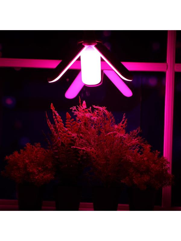 Фитолампа светодиодная, E27, 24 Вт, 220 В, складная