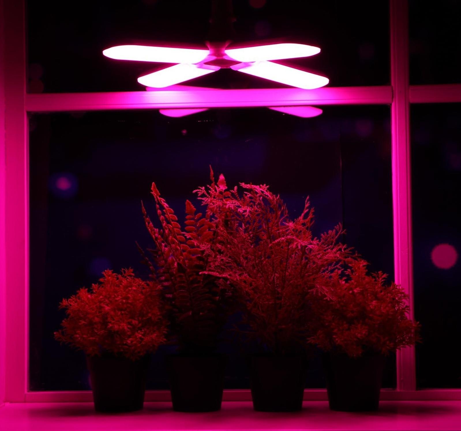 Фитолампа светодиодная, E27, 32 Вт, 220 В, складная