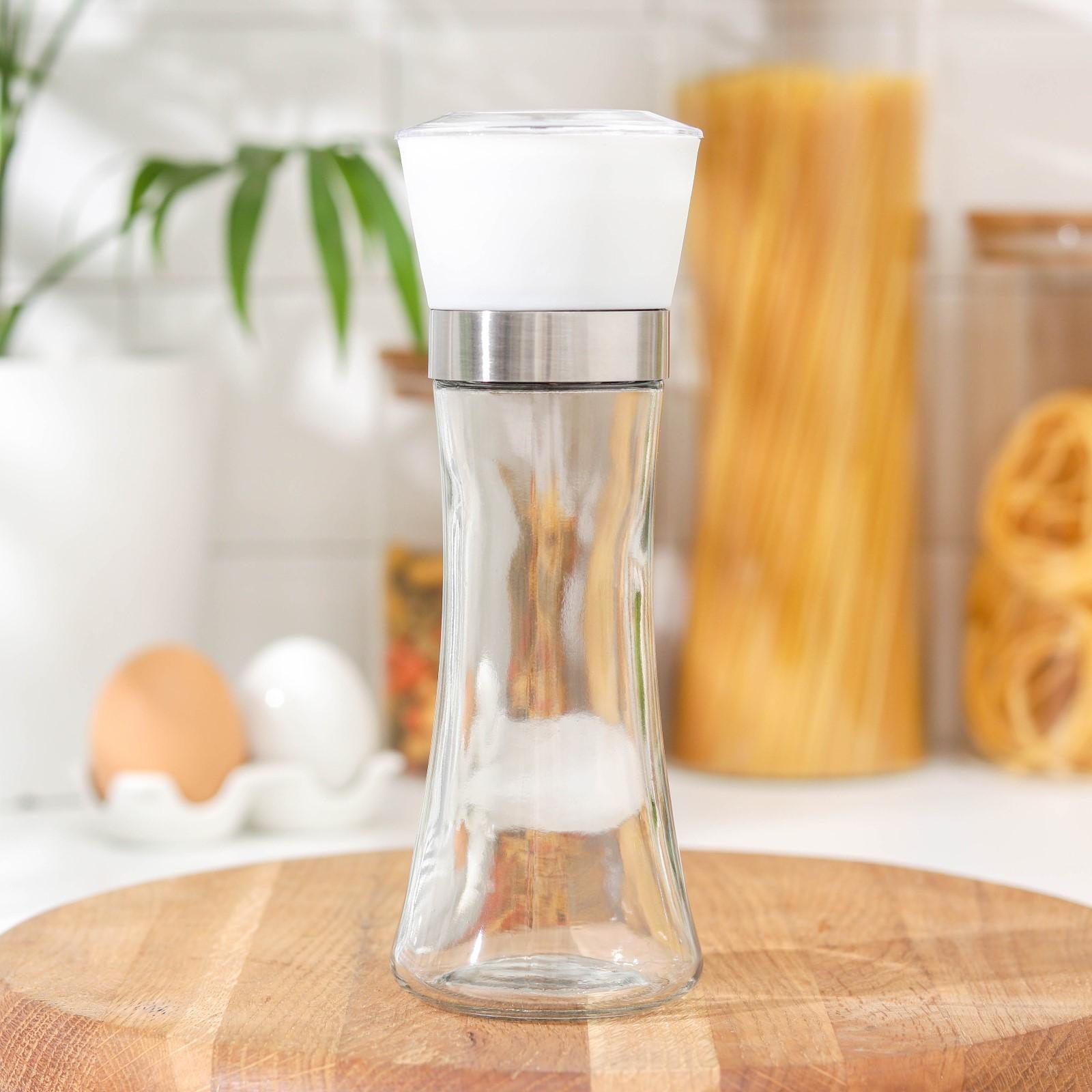 Мельница для специй Доляна «Модерн», 6,5×6,5×18,8 см, 200 мл, цвет белый