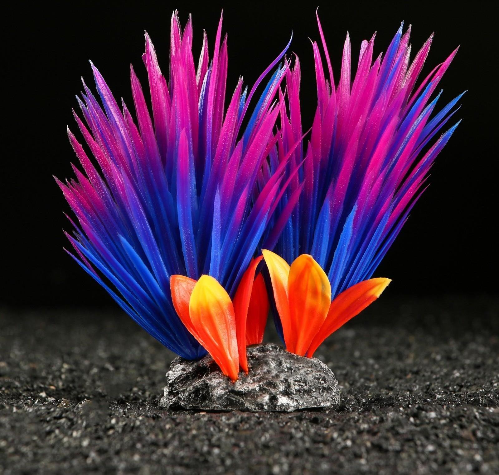 Растение искусственное аквариумное, 18 х 10 х 11,5 см, красно-фиолетовый