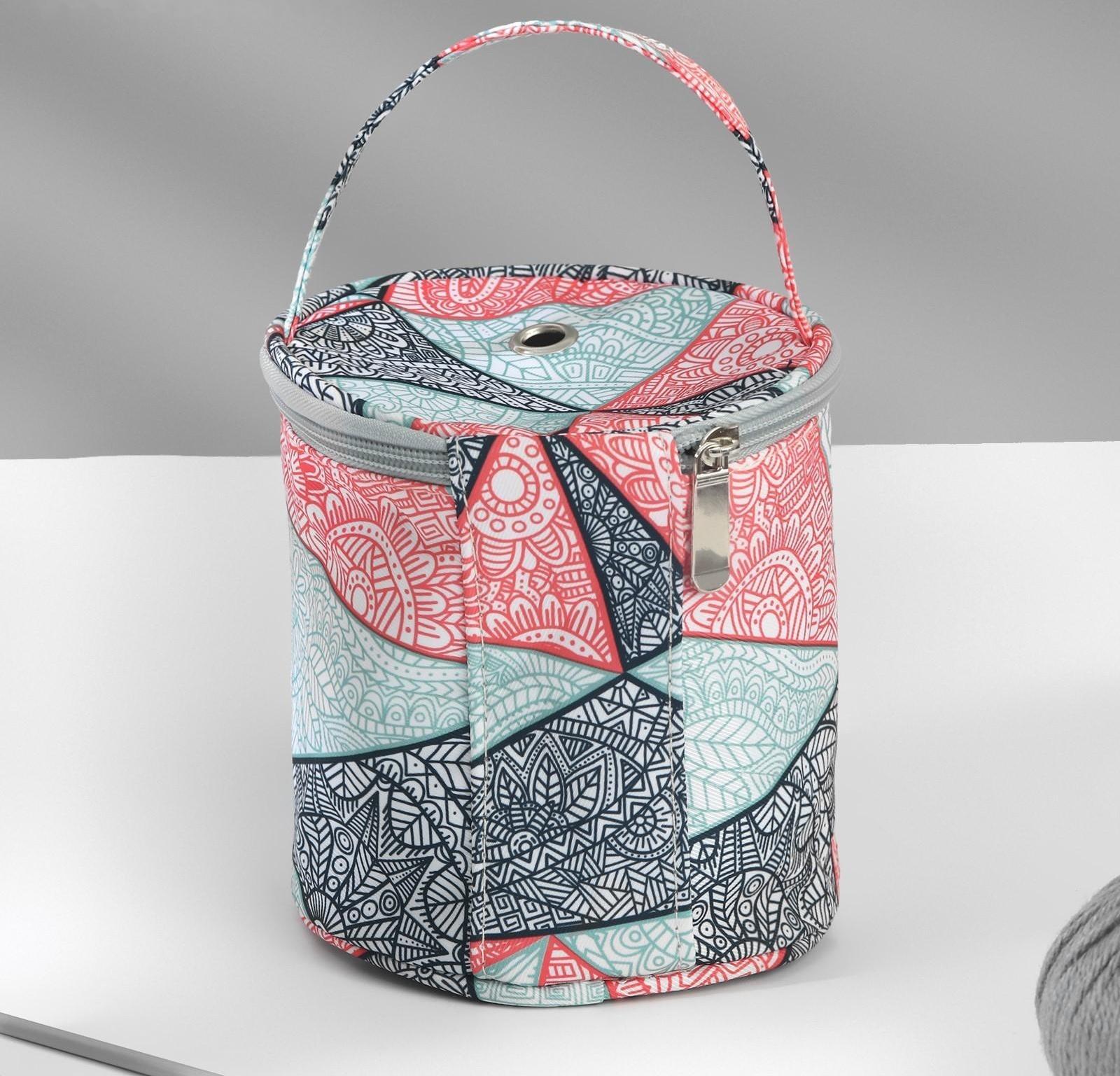 Сумка-футляр «Цветы», 1 люверс, d = 14 см, 14,5 см, цвет разноцветный