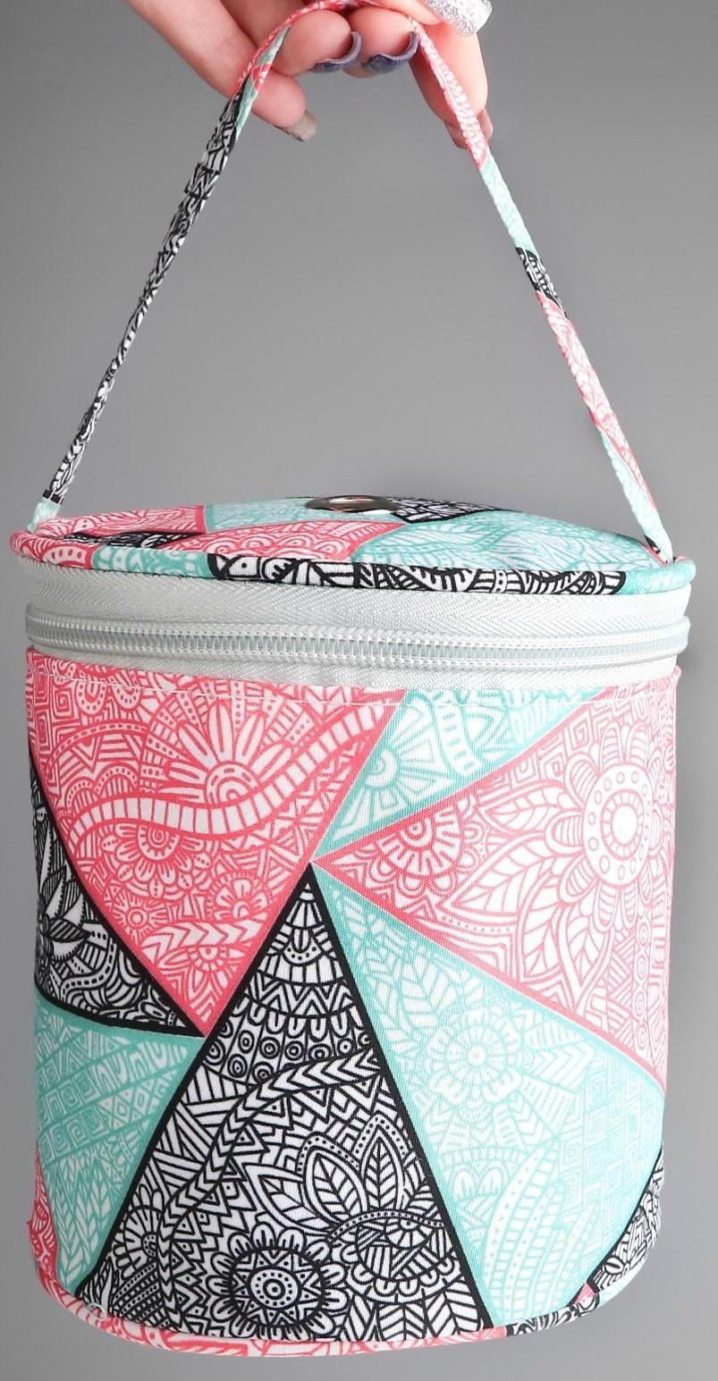 Сумка-футляр «Цветы», 1 люверс, d = 14 см, 14,5 см, цвет разноцветный