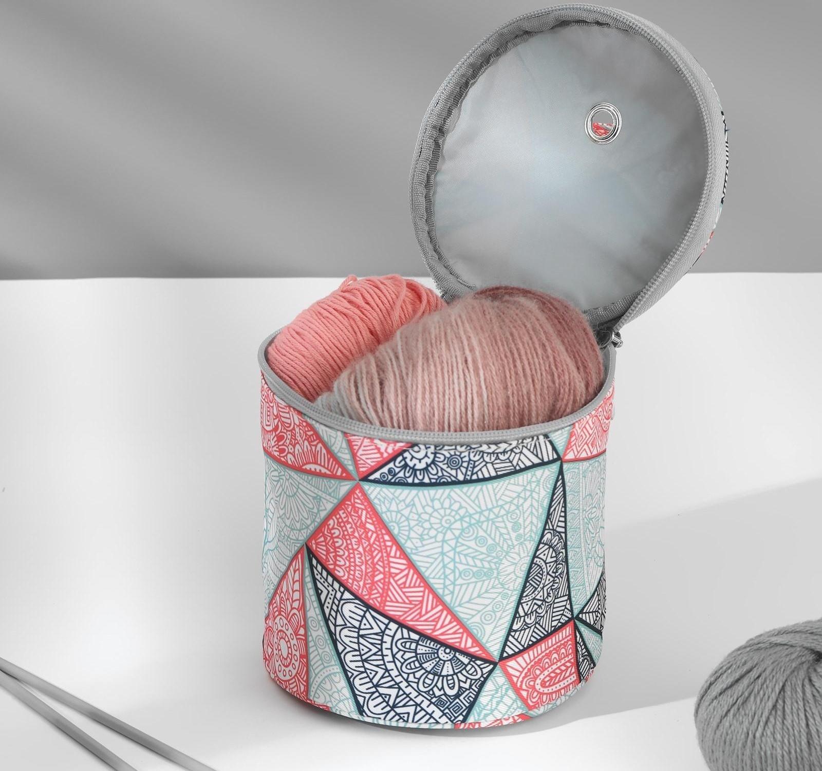 Сумка-футляр «Цветы», 1 люверс, d = 14 см, 14,5 см, цвет разноцветный