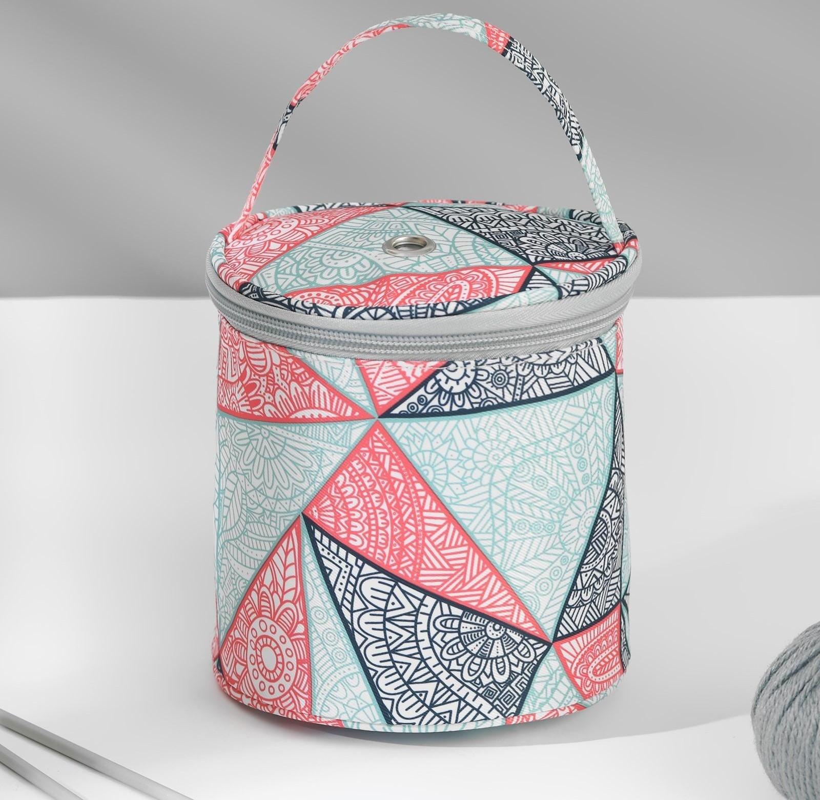 Сумка-футляр «Цветы», 1 люверс, d = 14 см, 14,5 см, цвет разноцветный