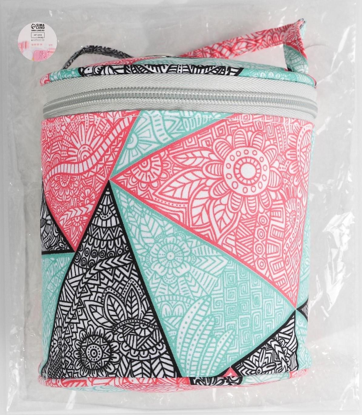 Сумка-футляр «Цветы», 1 люверс, d = 14 см, 14,5 см, цвет разноцветный