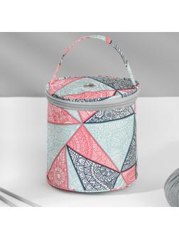 Сумка-футляр «Цветы», 1 люверс, d = 14 см, 14,5 см, цвет разноцветный