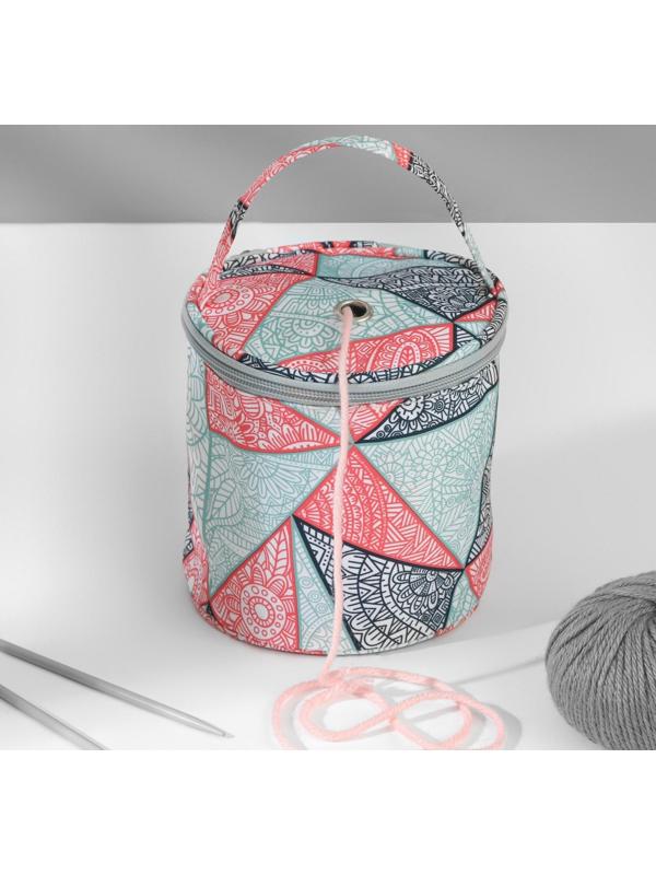 Сумка-футляр «Цветы», 1 люверс, d = 14 см, 14,5 см, цвет разноцветный