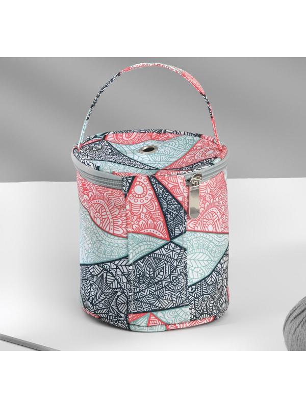 Сумка-футляр «Цветы», 1 люверс, d = 14 см, 14,5 см, цвет разноцветный