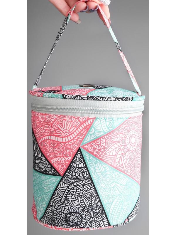 Сумка-футляр «Цветы», 1 люверс, d = 14 см, 14,5 см, цвет разноцветный