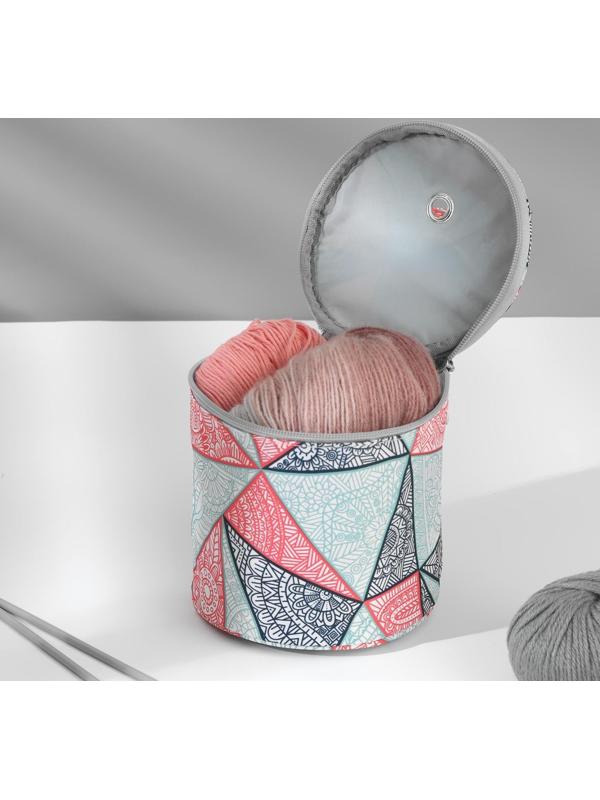 Сумка-футляр «Цветы», 1 люверс, d = 14 см, 14,5 см, цвет разноцветный