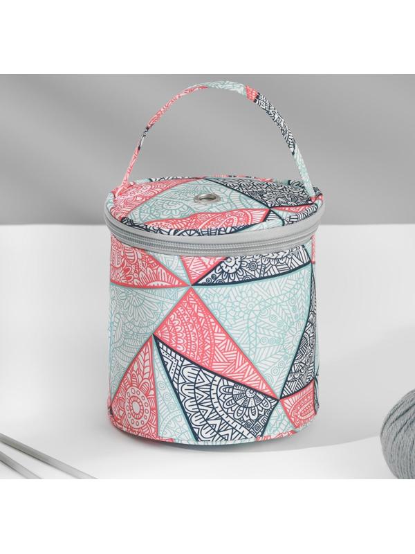 Сумка-футляр «Цветы», 1 люверс, d = 14 см, 14,5 см, цвет разноцветный