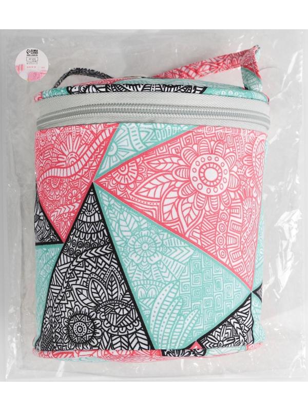 Сумка-футляр «Цветы», 1 люверс, d = 14 см, 14,5 см, цвет разноцветный