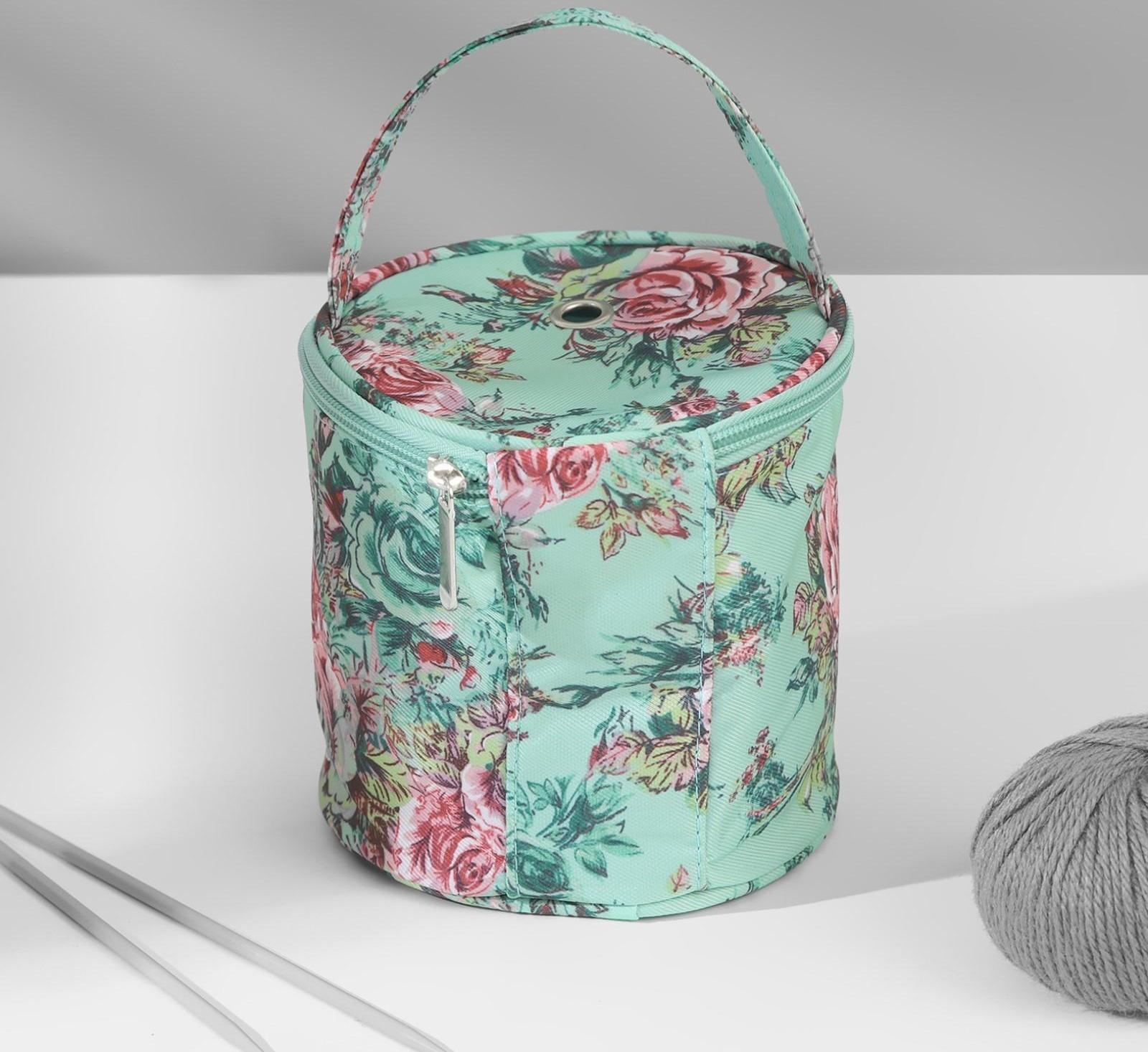 Сумка-футляр «Розы», 1 люверс, d = 14 см, 14,5 см, цвет разноцветный