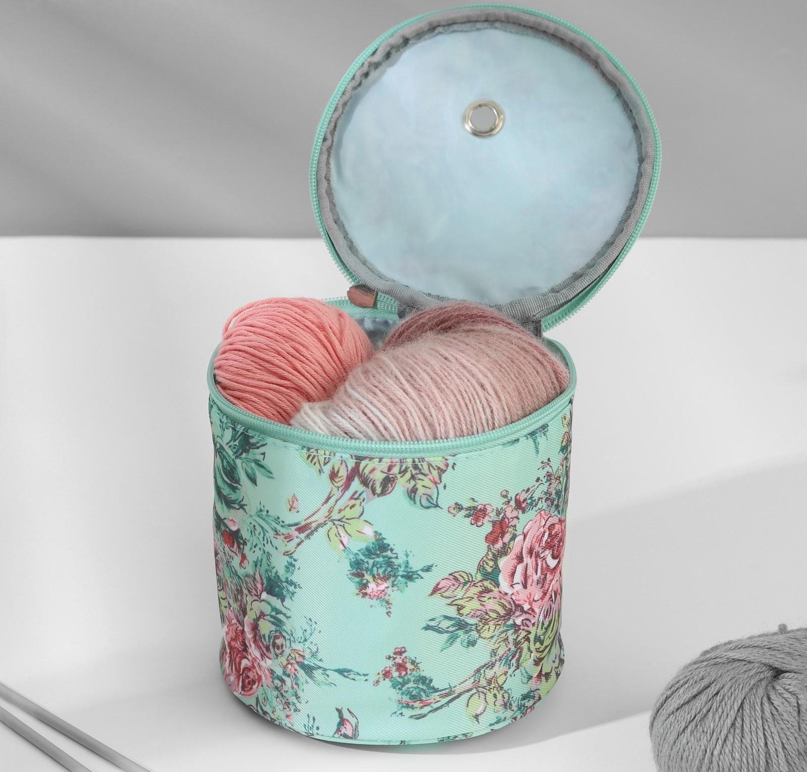 Сумка-футляр «Розы», 1 люверс, d = 14 см, 14,5 см, цвет разноцветный