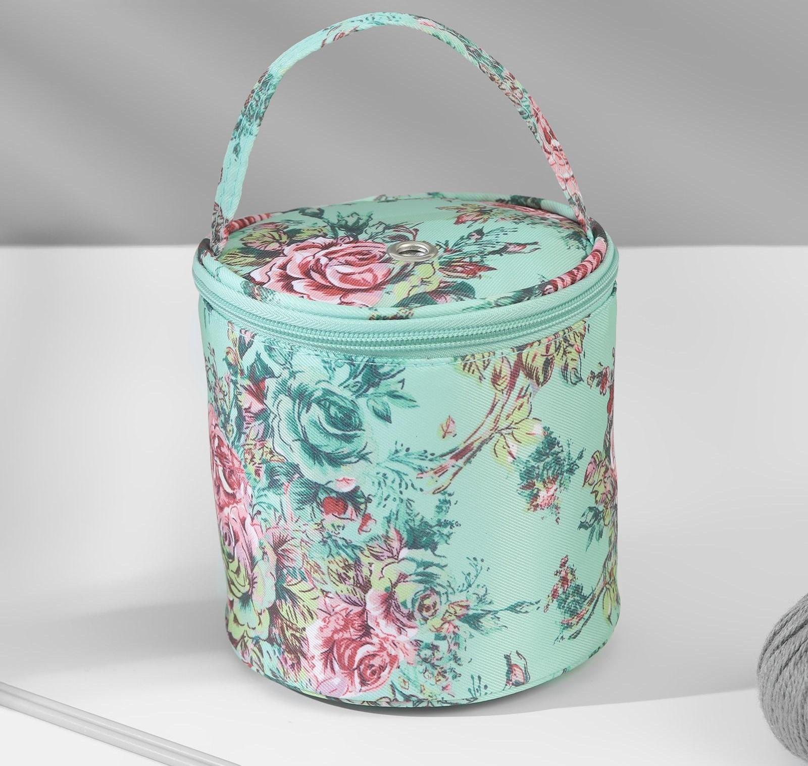 Сумка-футляр «Розы», 1 люверс, d = 14 см, 14,5 см, цвет разноцветный