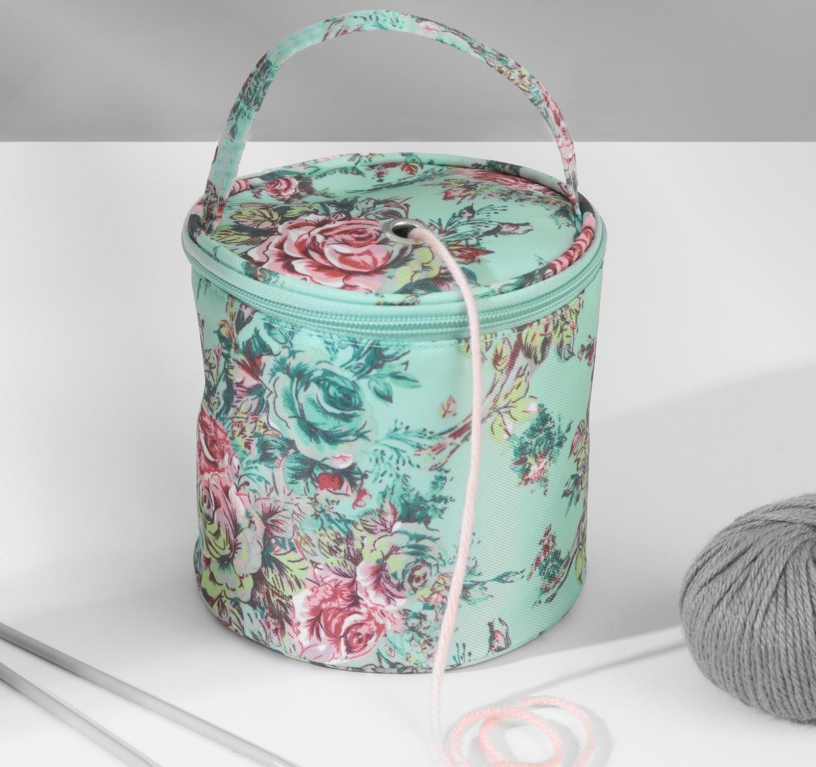 Сумка-футляр «Розы», 1 люверс, d = 14 см, 14,5 см, цвет разноцветный