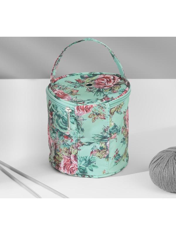 Сумка-футляр «Розы», 1 люверс, d = 14 см, 14,5 см, цвет разноцветный