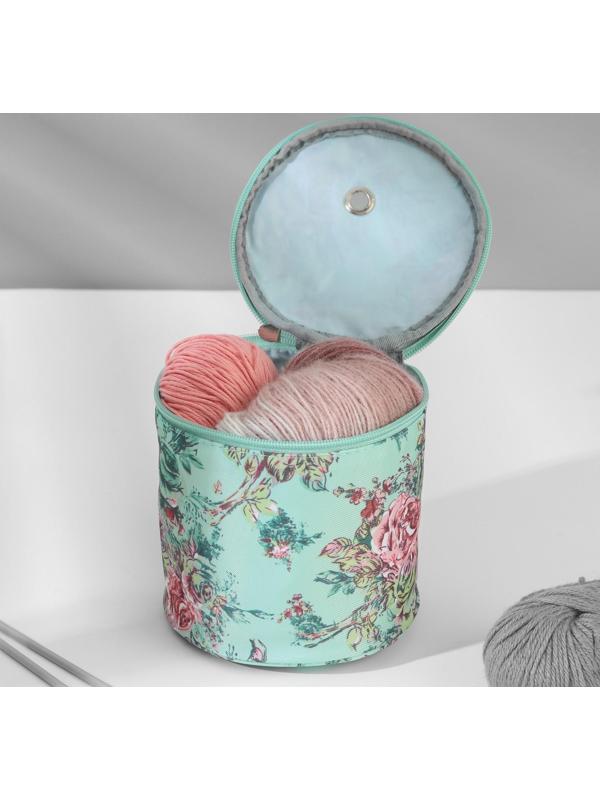 Сумка-футляр «Розы», 1 люверс, d = 14 см, 14,5 см, цвет разноцветный