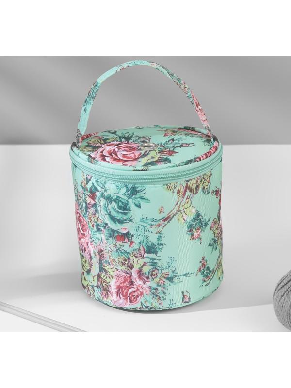 Сумка-футляр «Розы», 1 люверс, d = 14 см, 14,5 см, цвет разноцветный