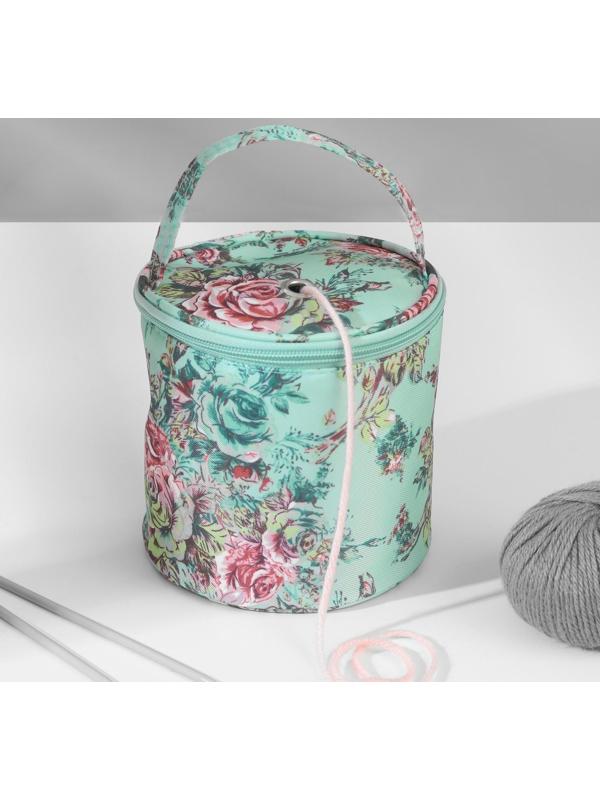 Сумка-футляр «Розы», 1 люверс, d = 14 см, 14,5 см, цвет разноцветный