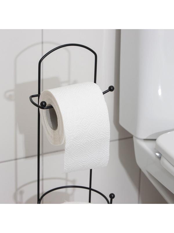 Держатель-стойка для туалетной бумаги Доляна, цвет чёрный