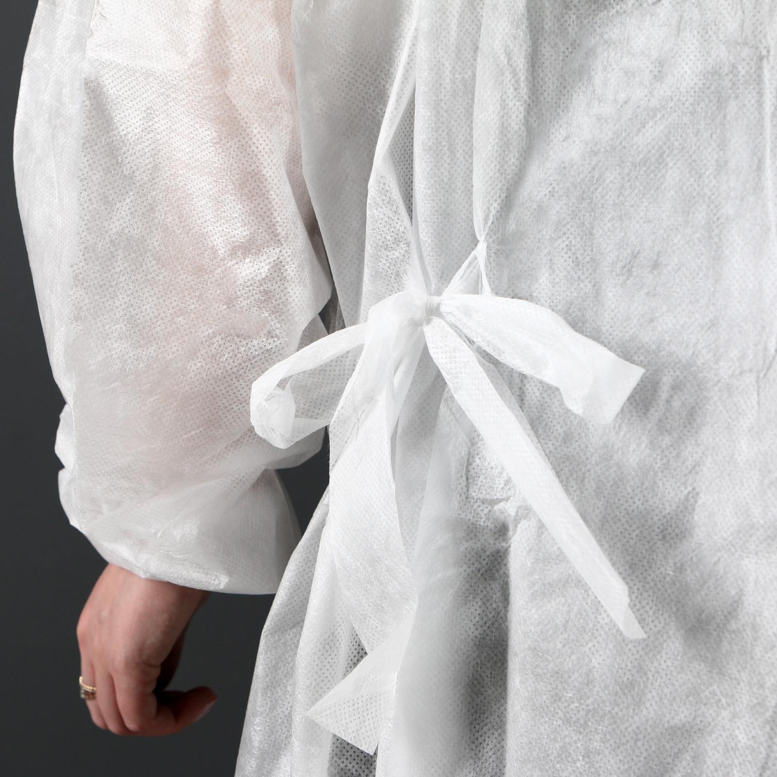 Халат хирургический на завязка, манжета на резинке  20 г/м2  длина 140 см