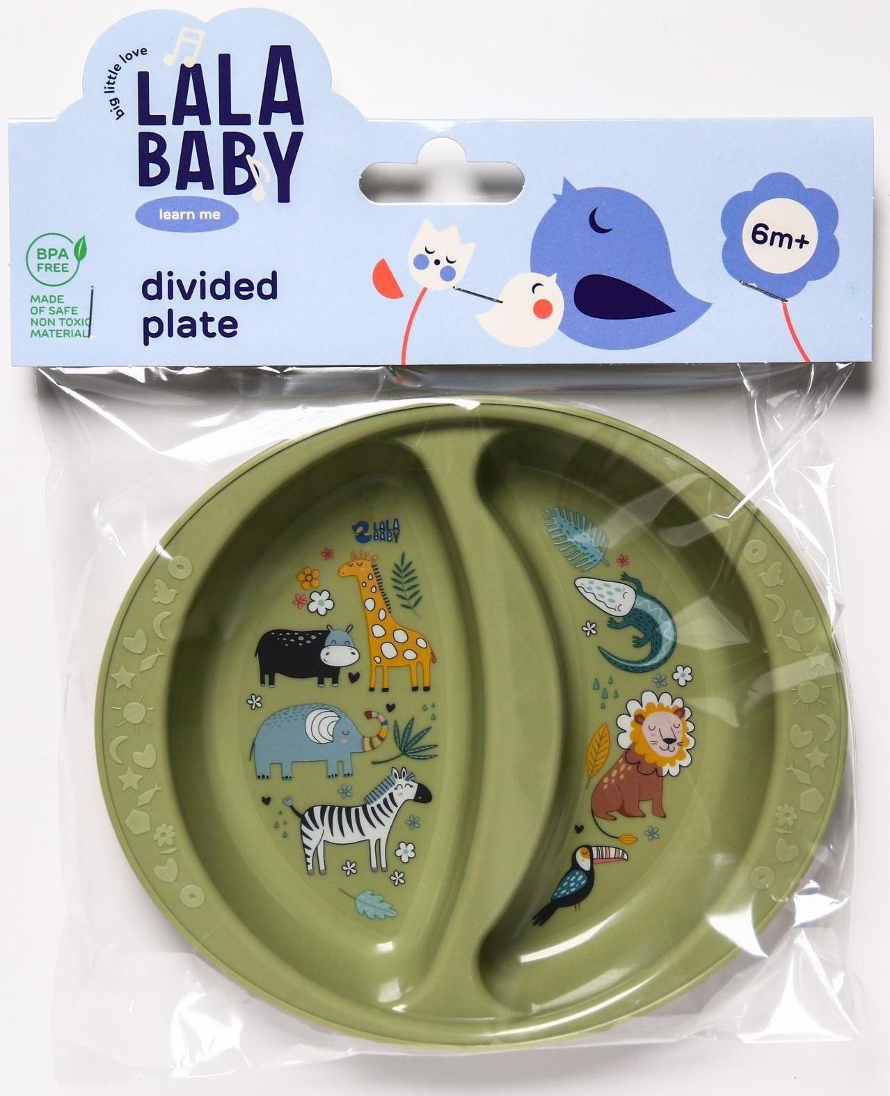 Тарелка двухсекционная, цвет липовый