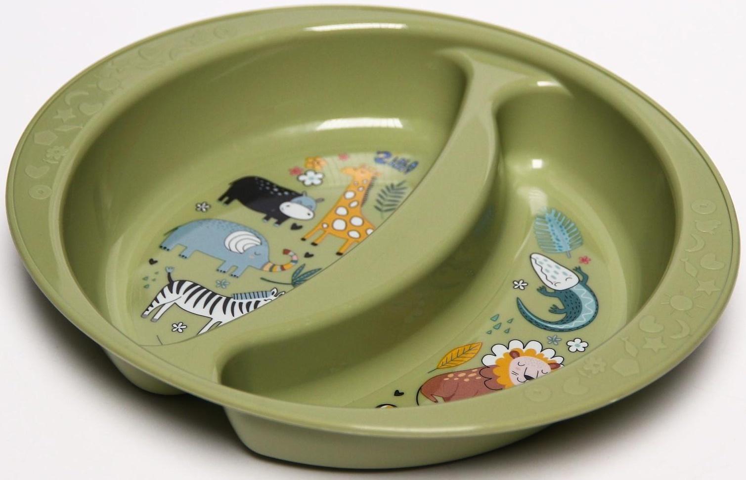 Тарелка двухсекционная, цвет липовый