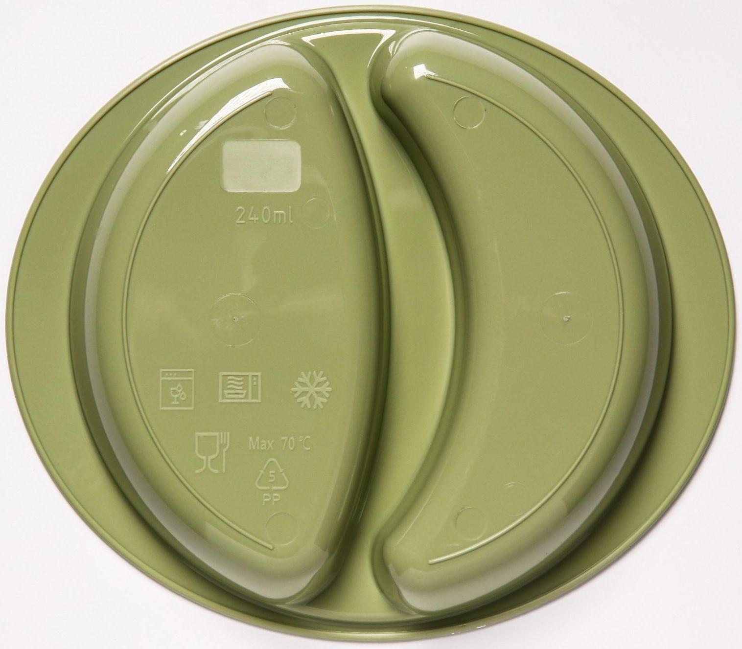 Тарелка двухсекционная, цвет липовый