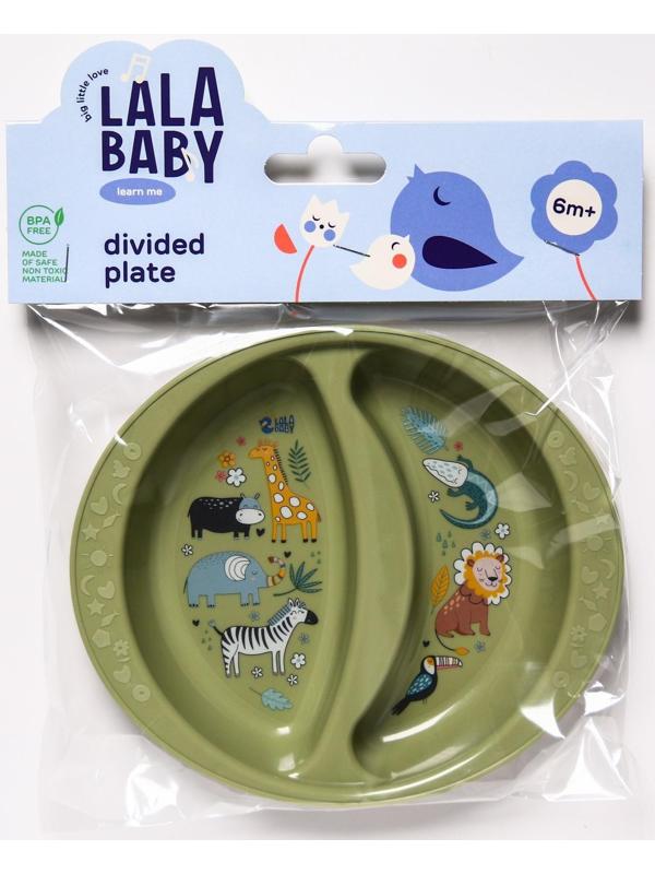 Тарелка двухсекционная, цвет липовый