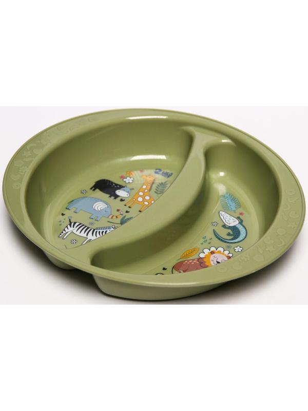 Тарелка двухсекционная, цвет липовый