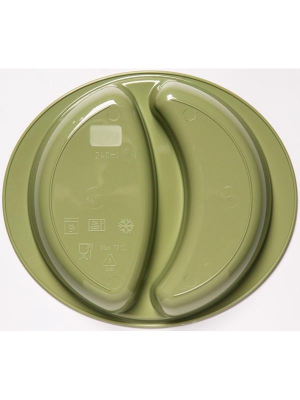 Тарелка двухсекционная, цвет липовый