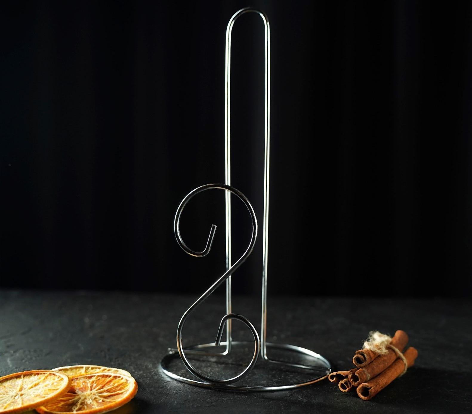 Подставка под бумажные полотенца Доляна ,13,5×13,5×28 см, цвет хром