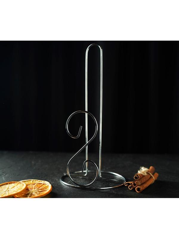 Подставка под бумажные полотенца Доляна ,13,5×13,5×28 см, цвет хром