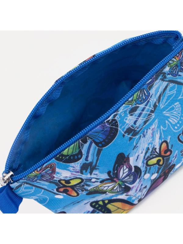 Косметичка на молнии, цвет голубой