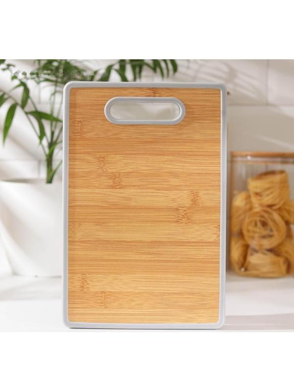 Доска разделочная пластиковая Доляна «Мрамор», 30×20 см, прямоугольная