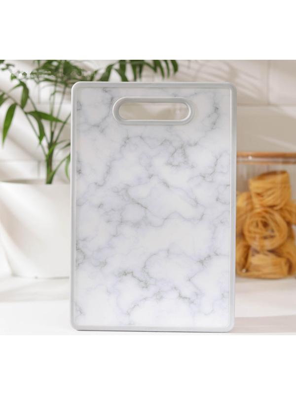 Доска разделочная пластиковая Доляна «Мрамор», 30×20 см, прямоугольная