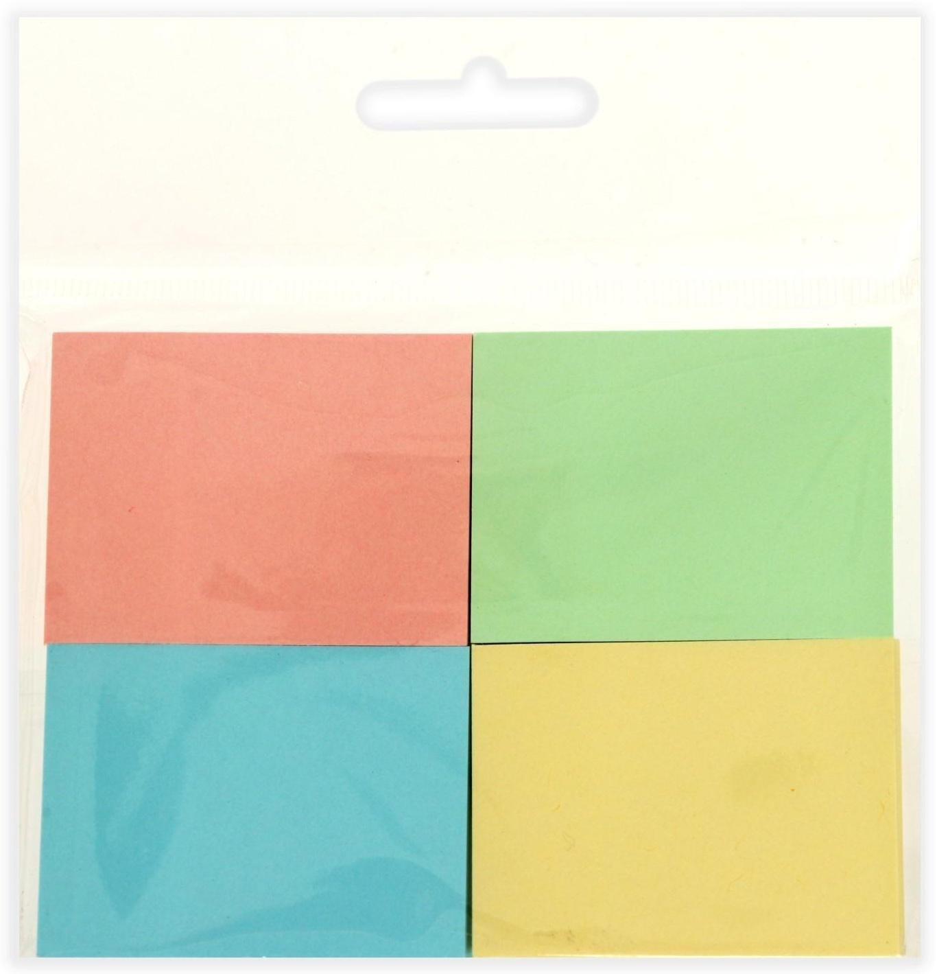 Набор блоков с липким краем, 38 х 51 мм., 50 листов, 4 цвета