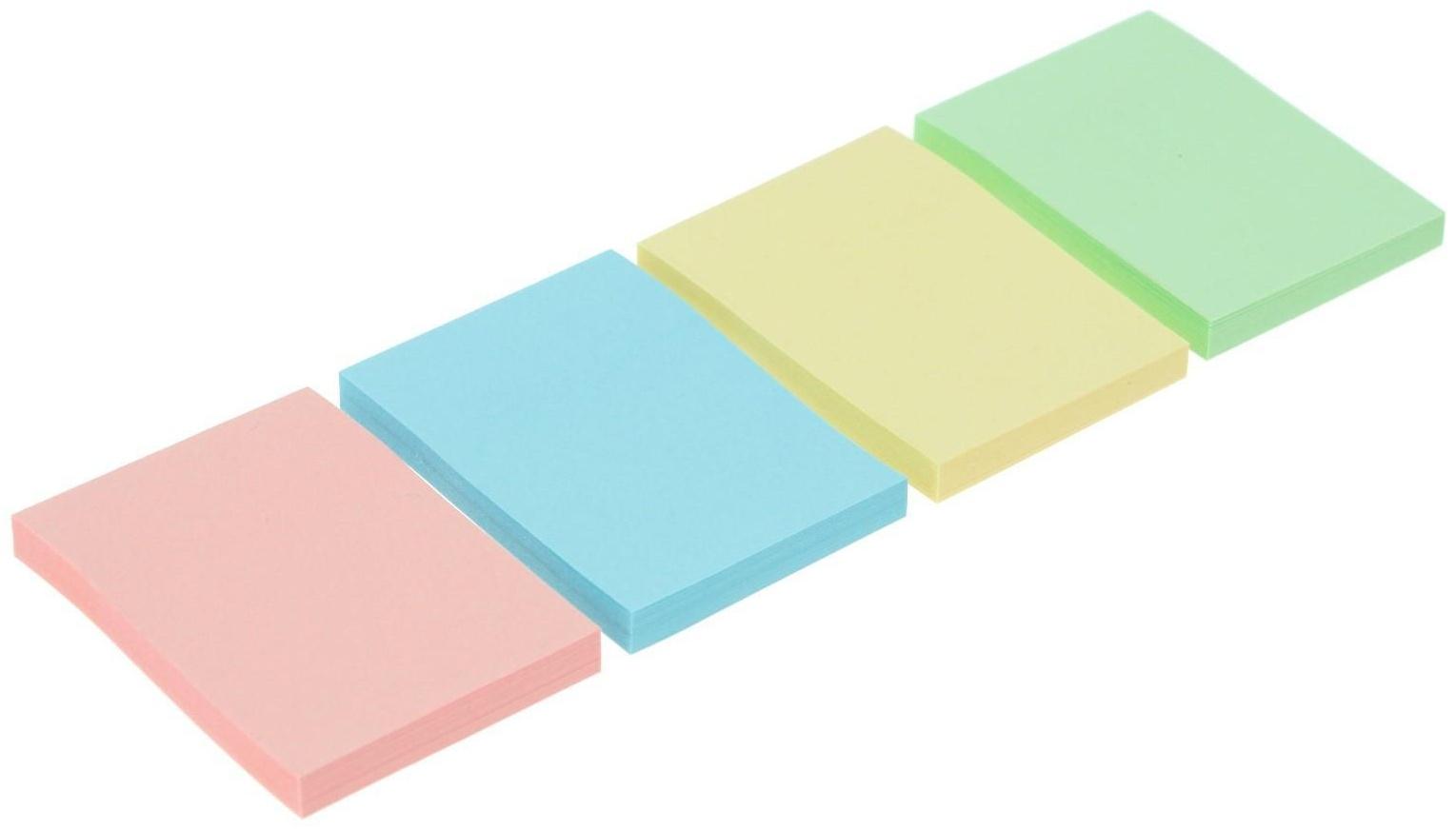 Набор блоков с липким краем, 38 х 51 мм., 50 листов, 4 цвета