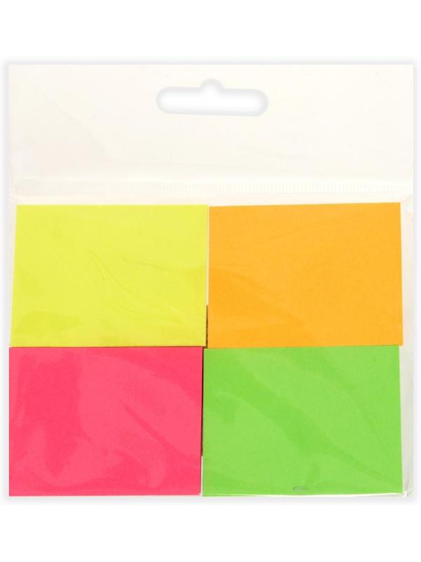 Набор 4 блока с липким краем 38мм. х 51 мм., 50 листов, х 4 цвета, флуоресцентные цвета