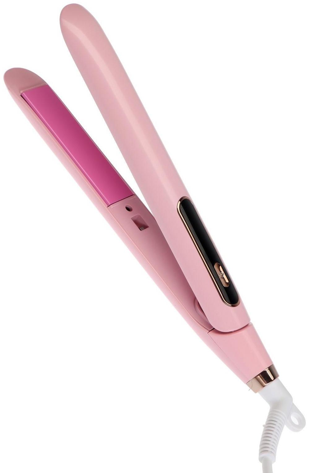 Выпрямитель для волос LuazON LW-37, 45 Вт, керамическое покрытие, до 230°C, розовый