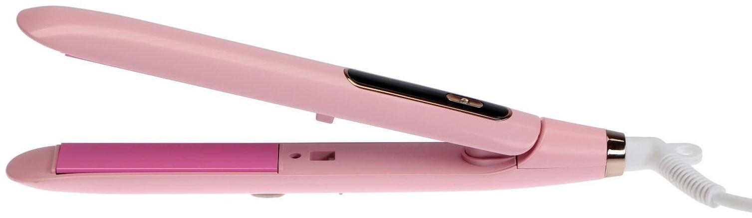 Выпрямитель для волос LuazON LW-37, 45 Вт, керамическое покрытие, до 230°C, розовый