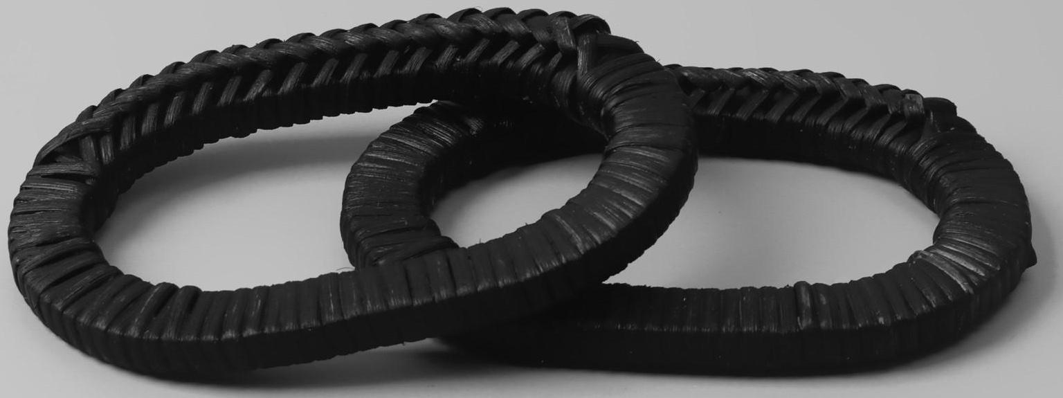 Ручки для сумок деревянные, плетёные, d = 9,8 × 5,9 / 13,5 × 9,5 см, 2 шт, цвет чёрный